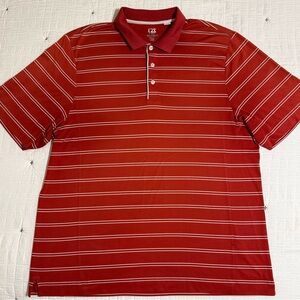 Cutter & Buck Men's Polo in Red and White Stripes
